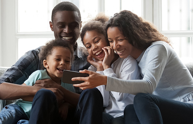 laughing family